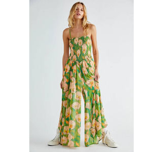 Free People Sophia Floral Wide Leg Jumpsuit X-SMALL